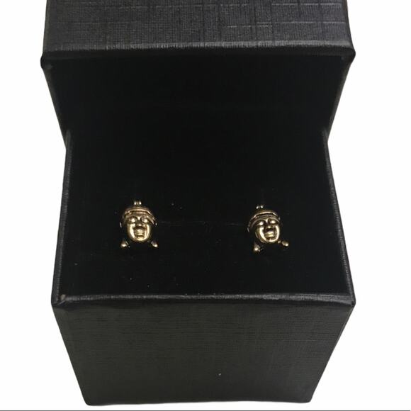 Buddha Stud Earrings Gold - Picture 1 of 5